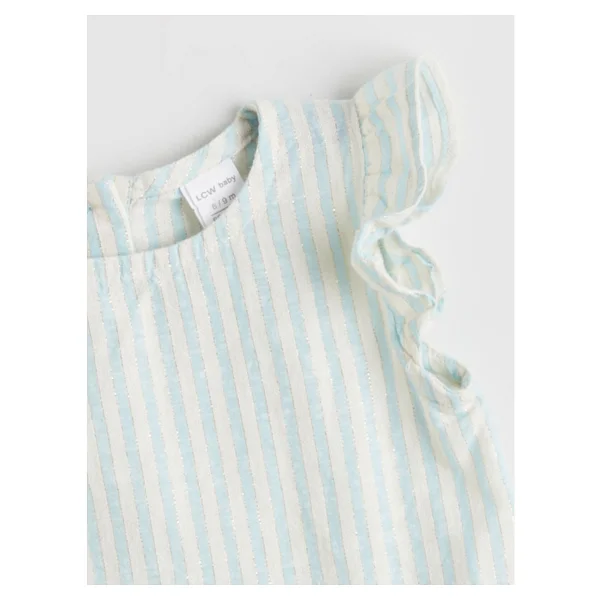 Lc Waikiki Yeni Sezon Fırfırlı Kız Bebek Müslin Bluz Ve Pantolon - Mavi - 6 - 9 Ay - Görsel 3