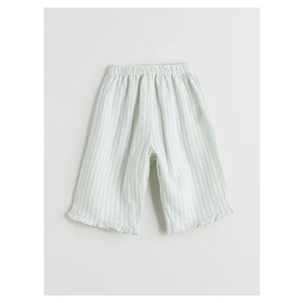 Lc Waikiki Yeni Sezon Fırfırlı Kız Bebek Müslin Bluz Ve Pantolon - Mavi - 6 - 9 Ay - Görsel 5