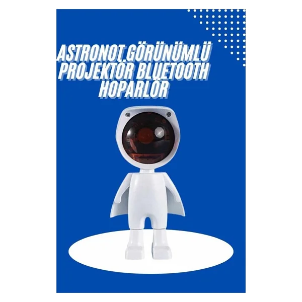 Astronot Işık Projektörü Gökkuşağı Projeksiyon Gece Lambası Hediyelik - Görsel 2
