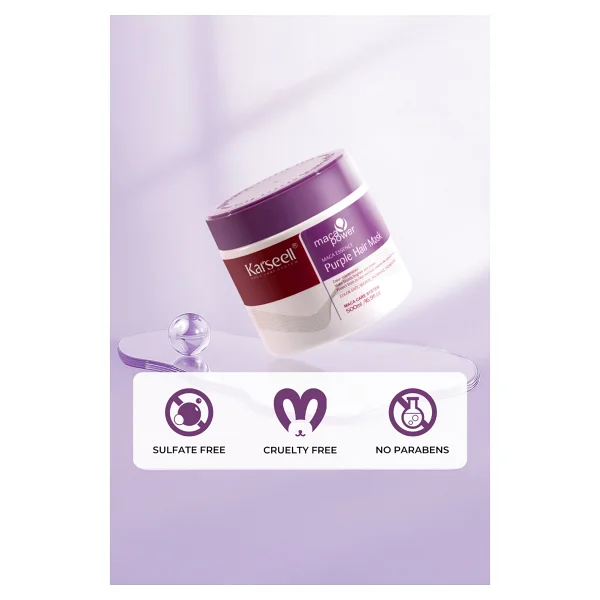 Karseell Turunculaşma Karşıtı Maca Özlü Purple Hair Mor Maske 500 Ml - Görsel 2
