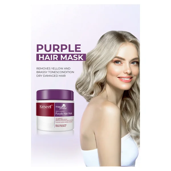 Karseell Turunculaşma Karşıtı Maca Özlü Purple Hair Mor Maske 500 Ml - Görsel 3