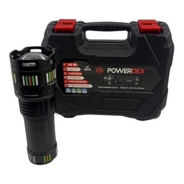 Powerdex Pd-12800 4500 Lümen LED Şarjlı El Feneri - Görsel 6
