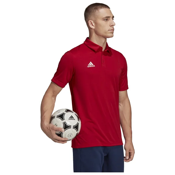 Adidas Entrada 22 H57489 Kırmızı Kısa Kollu Polo Yaka Erkek Spor Tişört - Görsel 3