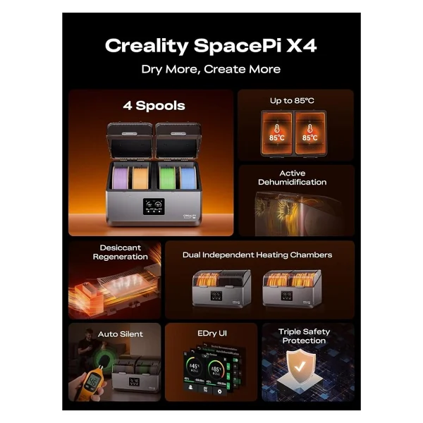 Creality Space Pi X4 Filament Dryer Box - Filament Kurutucu - Görsel 2