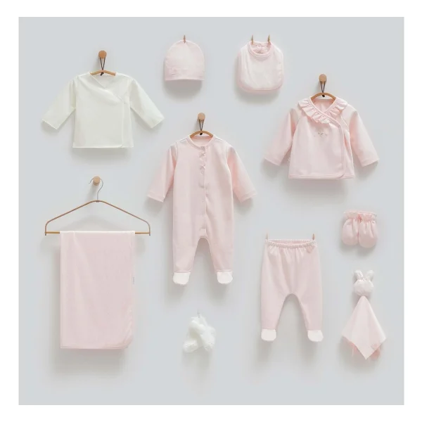 Caramell 1474 Barbosa Cute Rabbit Nakışlı 10'lu Kız Bebek Hastane Çıkışı - Görsel 3