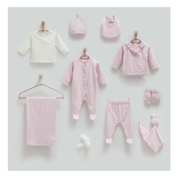 Caramell 1474 Barbosa Cute Rabbit Nakışlı 10'lu Kız Bebek Hastane Çıkışı - Görsel 2