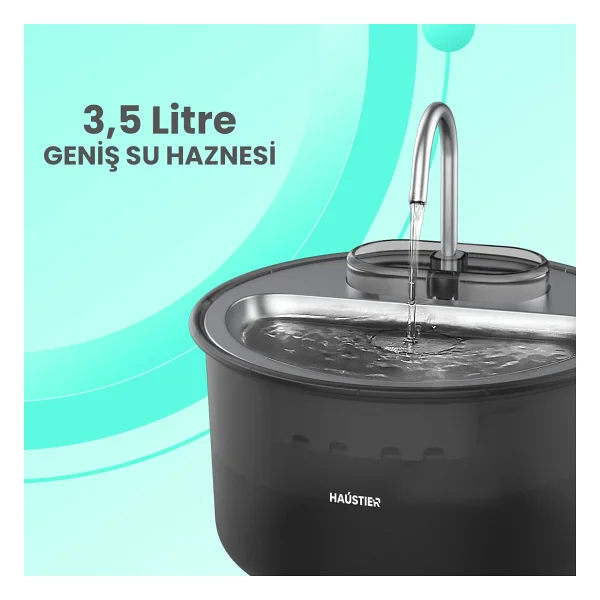 Haustier Wf009ls Siyah Otomatik Kedi Su Pınarı - Görsel 3