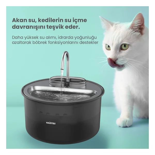 Haustier Wf009ls Siyah Otomatik Kedi Su Pınarı - Görsel 8