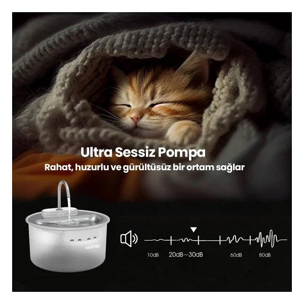 Haustier Wf009ls Beyaz Otomatik Kedi Su Pınarı - Görsel 7