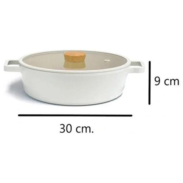 Neoflam Fika Bej 30 Cm Sığ Döküm Tencere - Görsel 4