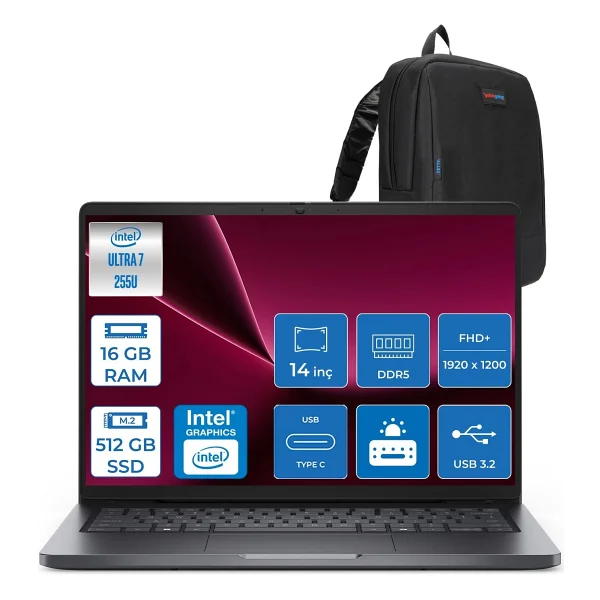 Dell Pro 14 Pc14250255 Ultra 7 255u 16 GB 512 GB SSD Intel Graphics 14 - Görsel 6