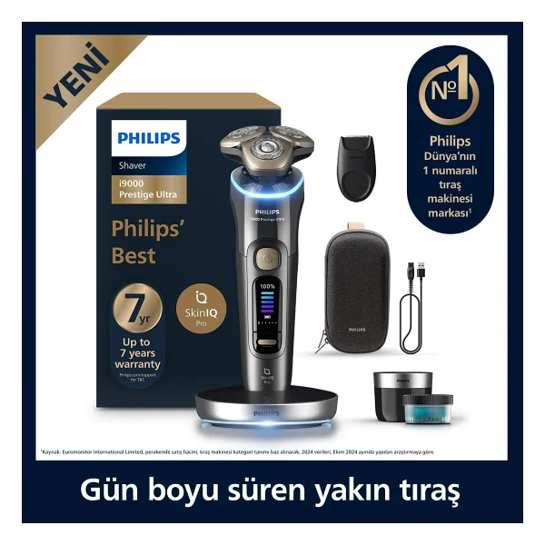 Philips I9000 Ultra Prestige Islak Ve Kuru Tıraş Makinesi, Skiniq Pro, 360° Hassas Başlıklar, Şarj S - Renkli - Görsel 2