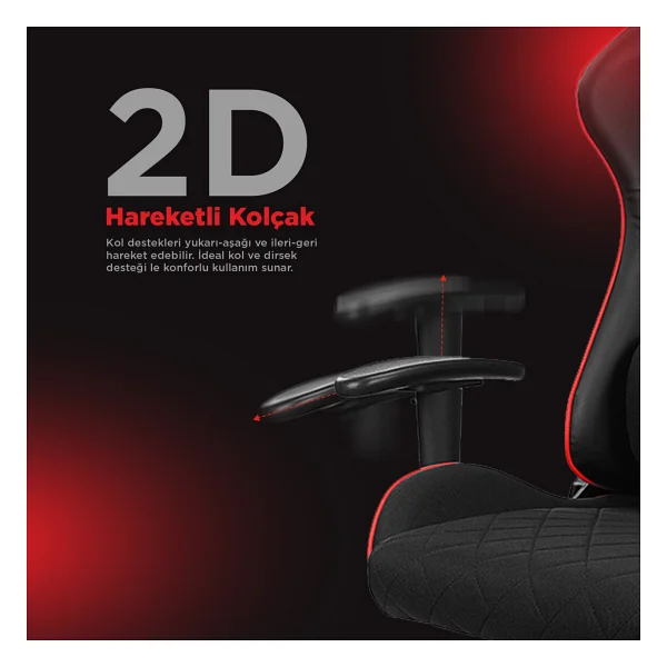 Rampage Kl-R16 Drape Üst Seviye Terletmez Kumaş Oyuncu Koltuğu - Görsel 4