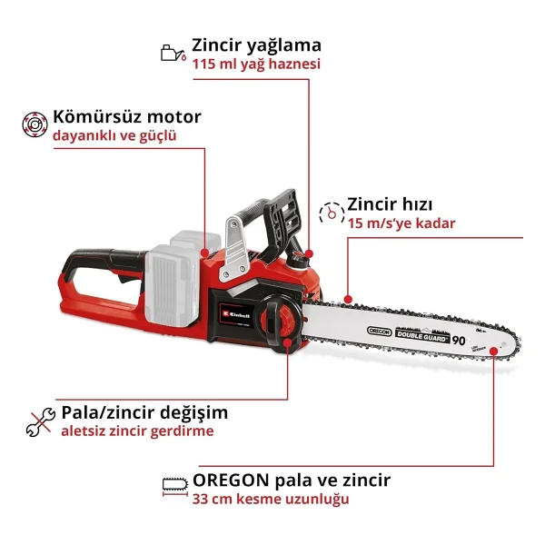 Einhell Ge-Lc 36/35 Li Çift Akülü 4 Ah Motorlu Testere - Görsel 8