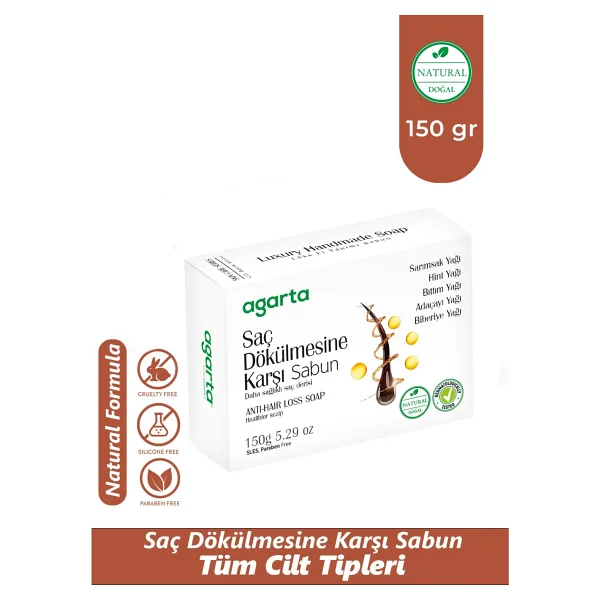 Agarta Doğal Bakım Saç Dökülmesine Karşı Sabun 150 Gr - Görsel 7