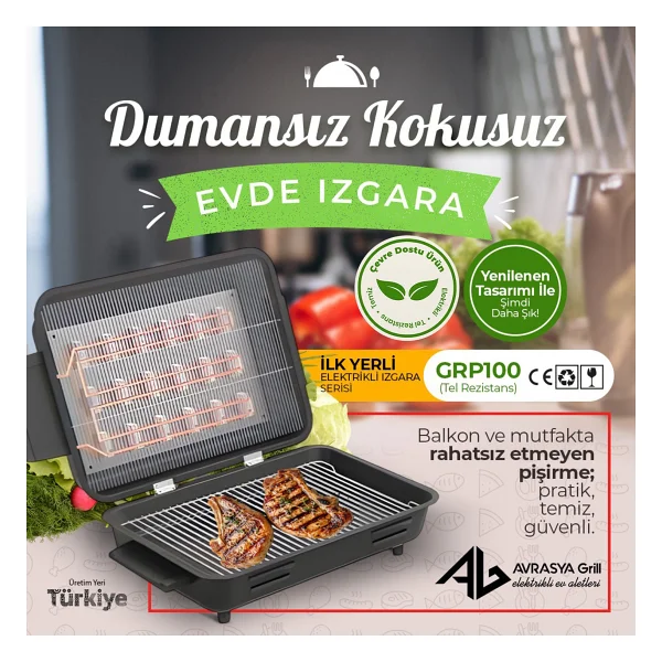 Avrasya Grill Grp100 Tel Rezistans - Siyah - Görsel 4