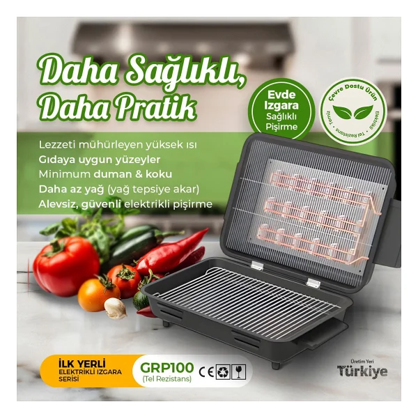 Avrasya Grill Grp100 Tel Rezistans - Siyah - Görsel 5