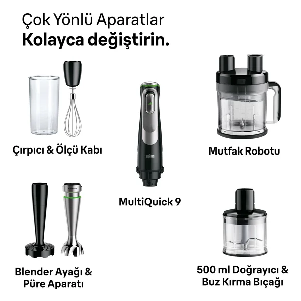 Braun Multiquick 9 Mq9187xlı 1200 W El Blender Seti - Görsel 7