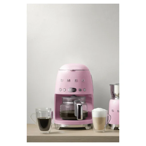Smeg Pembe Filtre Kahve Makinesi 1 Fincan Kapasiteli Cam Hazne İle Otomatik Kapanma Özelliği - Görsel 9