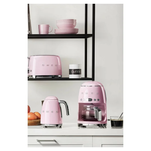 Smeg Pembe Filtre Kahve Makinesi 1 Fincan Kapasiteli Cam Hazne İle Otomatik Kapanma Özelliği - Görsel 2