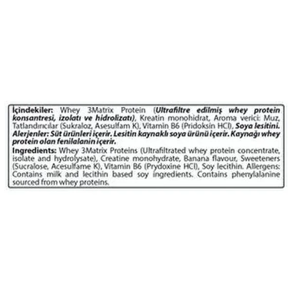 Hardline Nutrition 3 Matrix 908 Gr Muz Aromalı Whey Protein Tozu - Görsel 5