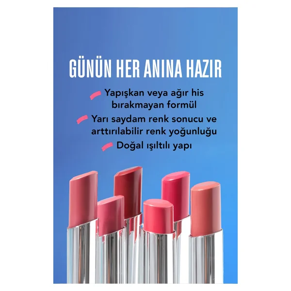 Flormar Sheer Up Parlak Bitişli Nemlendirici 011 Rosy Lust Stick Ruj - Görsel 3