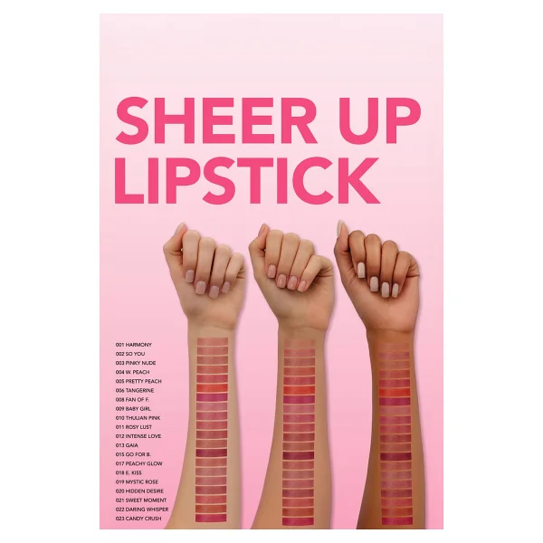 Flormar Sheer Up Parlak Bitişli Nemlendirici 012 Intense Love Stick Ruj - Görsel 5
