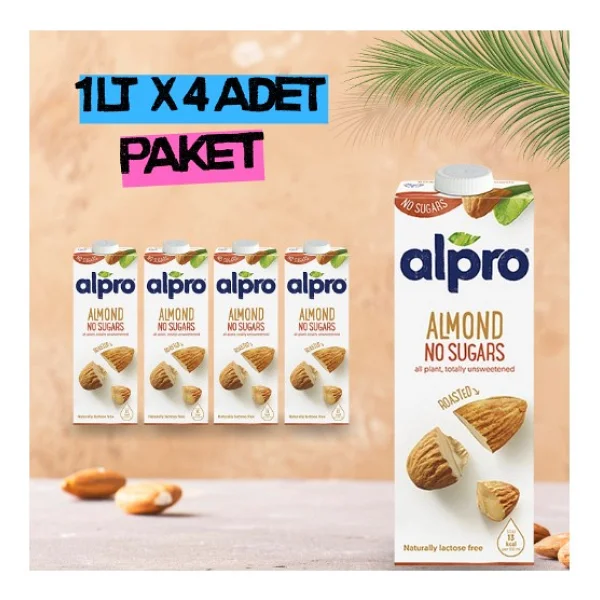Alpro Şekersiz Badem Sütü 1 Lt 4'lü - Görsel 6