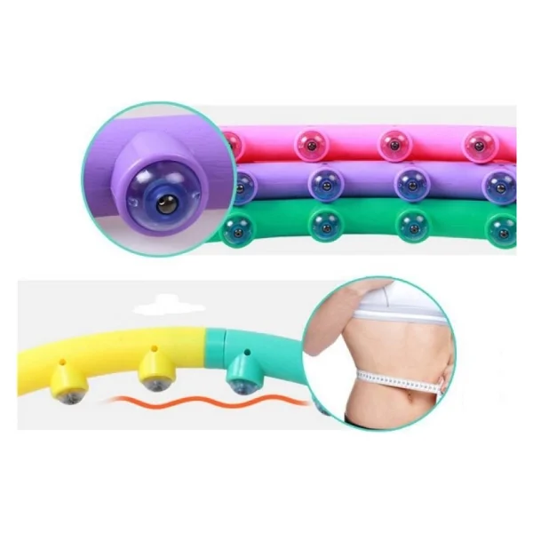Masaj Başlıklı - 7 Parça Sök-Tak Spor Çemberi, Bel Ve Karın Zayıflama Egzersiz Halkası, Renkli Köpük Kaplama Fitness Hoop, Kadın-Erkek Için Ev Tipi Spor Aleti Js-6021 - 001-Renkli - Görsel 3