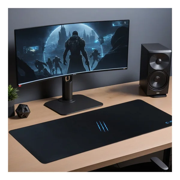 Claw's Soft 90x40cm Mikrofiber Yüzey - Kaydırmaz Kauçuk Zemin - 3mm Kalınlık - 360 Derece Dikiş - Kolay Temizlenebilir XXL Mousepad - Siyah - 40 X 90 Cm - Görsel 2