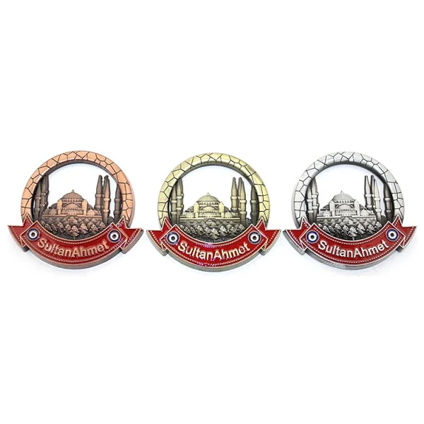 İstanbul Temalı Metal Magnet Sultanahmet Yuvarlak Tasarımlı - Görsel 2