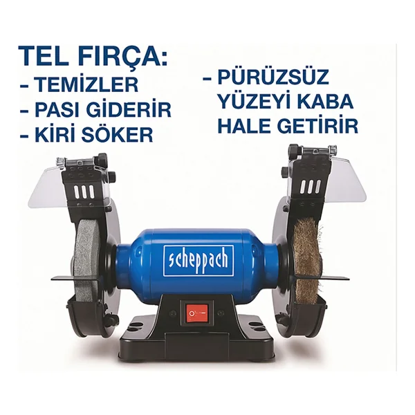 Scheppach Sm200lb 500 W Tel Fırçalı Taş Motoru - Görsel 2