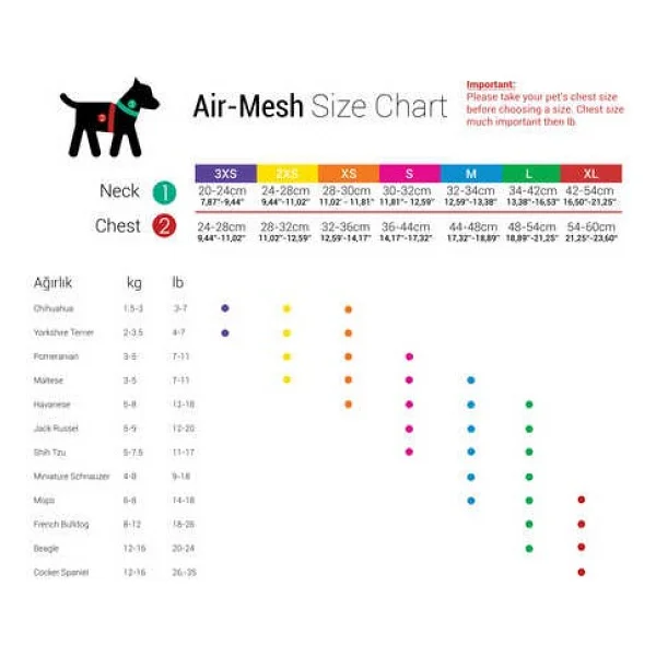 Tailpetz Air Mesh Harness XL Mavi Köpek Gögüs Tasması - Görsel 2