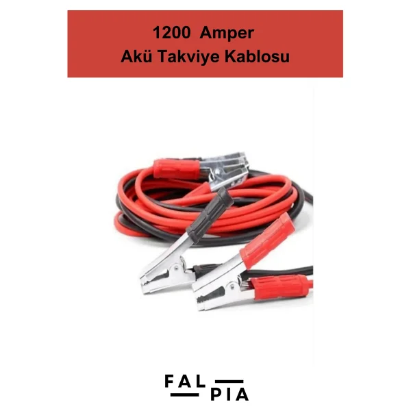 Premium Seri %100 Bakır Kalın Kablo 1200 Amper Güçlü Araç Oto Akü Takviye Hızlı Şarj Kablosu 1 Adet - Görsel 2
