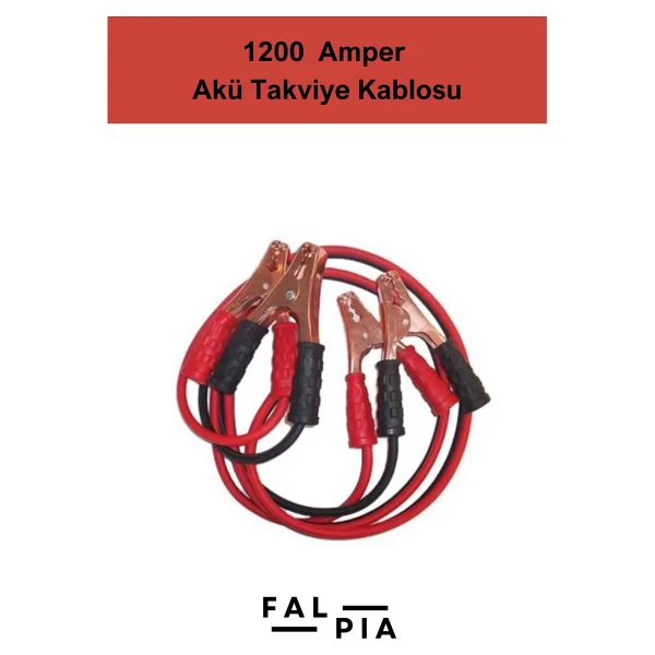 Premium Seri %100 Bakır Kalın Kablo 1200 Amper Güçlü Araç Oto Akü Takviye Hızlı Şarj Kablosu 1 Adet - Görsel 3