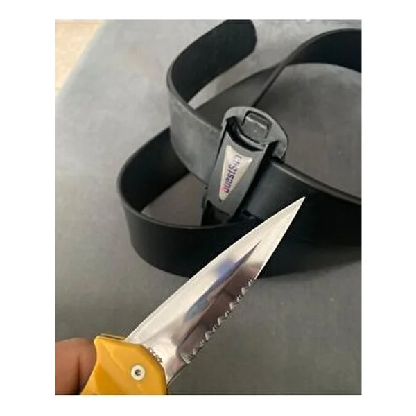 Questsub Spearo Dalış Bıçağı Sarı 420 Kalite Paslanmaz Çelik 8.5 Cm Keskin Ağızlı - Görsel 7