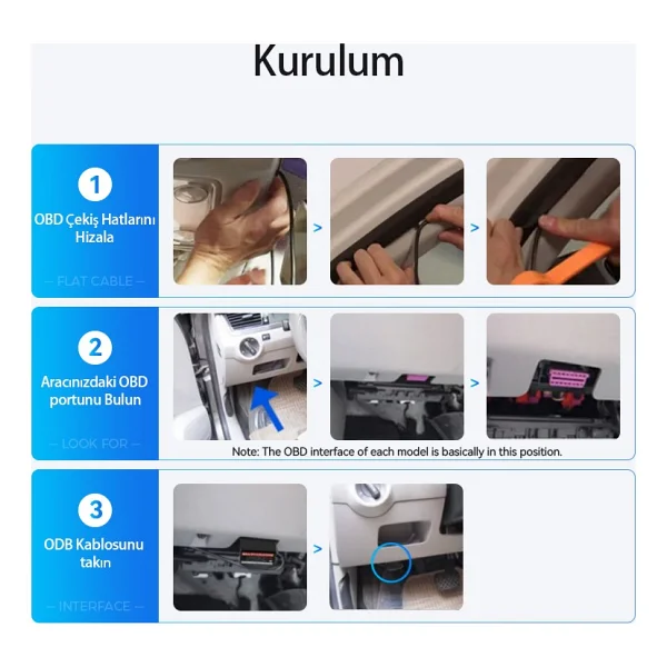Azdome Obd Hardwire Kit Type-C Giriş 7/24 Park Modu Destekli Güç Adaptörü - Görsel 3