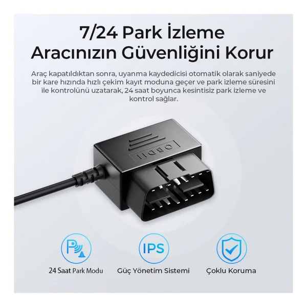Azdome Obd Hardwire Kit Type-C Giriş 7/24 Park Modu Destekli Güç Adaptörü - Görsel 4