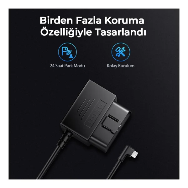 Azdome Obd Hardwire Kit Type-C Giriş 7/24 Park Modu Destekli Güç Adaptörü - Görsel 5
