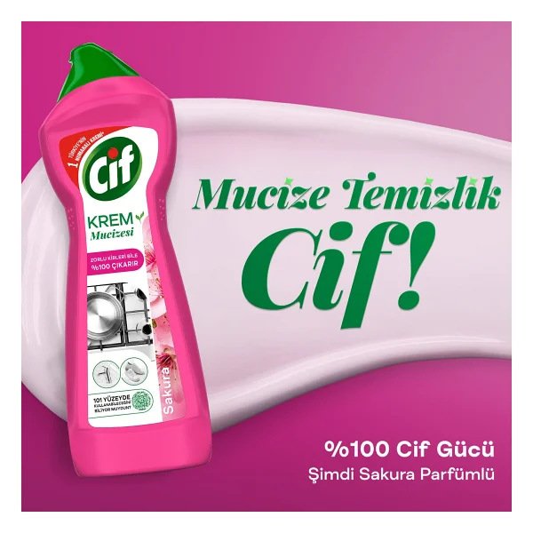 Cif Krem Sakura Mutfak Banyo Temizleyici 750 Ml - Görsel 3