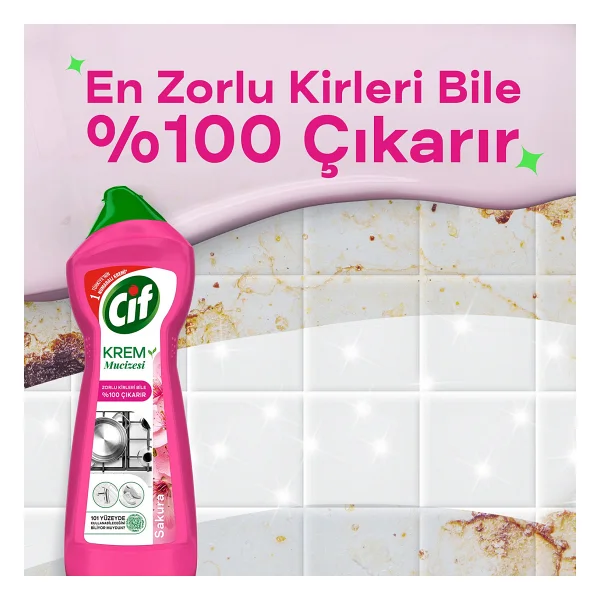 Cif Krem Sakura Mutfak Banyo Temizleyici 750 Ml - Görsel 4