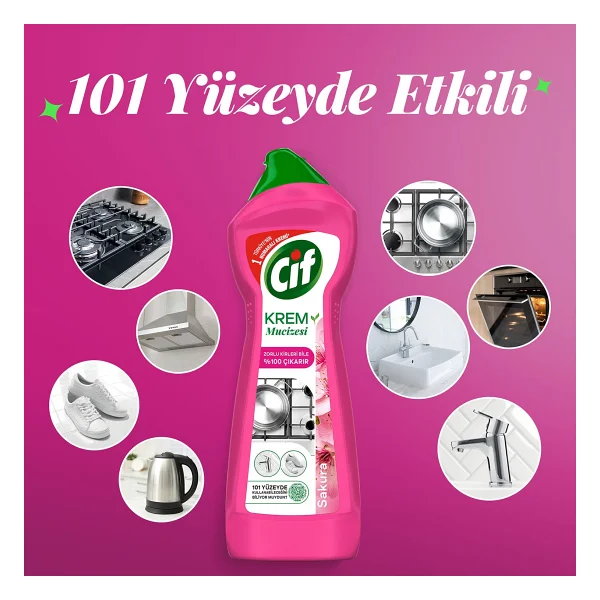 Cif Krem Sakura Mutfak Banyo Temizleyici 750 Ml - Görsel 5