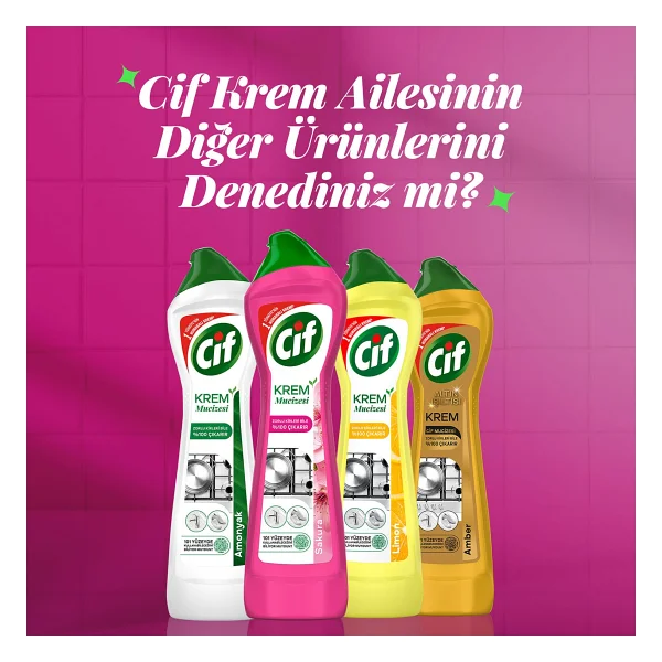 Cif Krem Sakura Mutfak Banyo Temizleyici 500 Ml - Görsel 8
