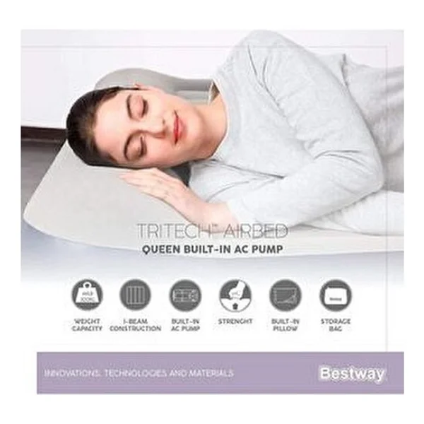 Bestway 67630 Elektrikli Pompalı Çift Kişilik Şişme Yatak - Görsel 9