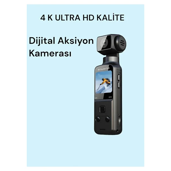 4K Ultra HD 270° Döndürülebilir Su Geçirmez Wi-Fi Vlog Spor Ve Aksiyon Kamerası - Görsel 4