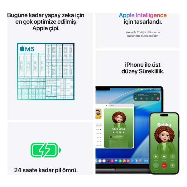 MacBook Pro M5 16 GB 1 TB SSD 14.2" Mde14tu/ Uzay Siyahı - Görsel 8