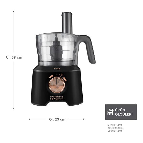Karaca Mastermaid Power Max 11in1 Black Copper 2500 W Mutfak Robotu - Görsel 2