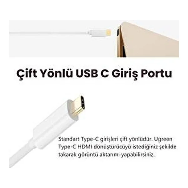 Ugreen 40273 Type-C to HDMI Dönüştürücü - Görsel 7