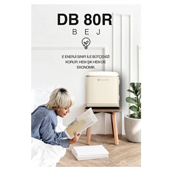 Dijitsu Db80rbe Retro Bej Mini Buzdolabı - Görsel 3