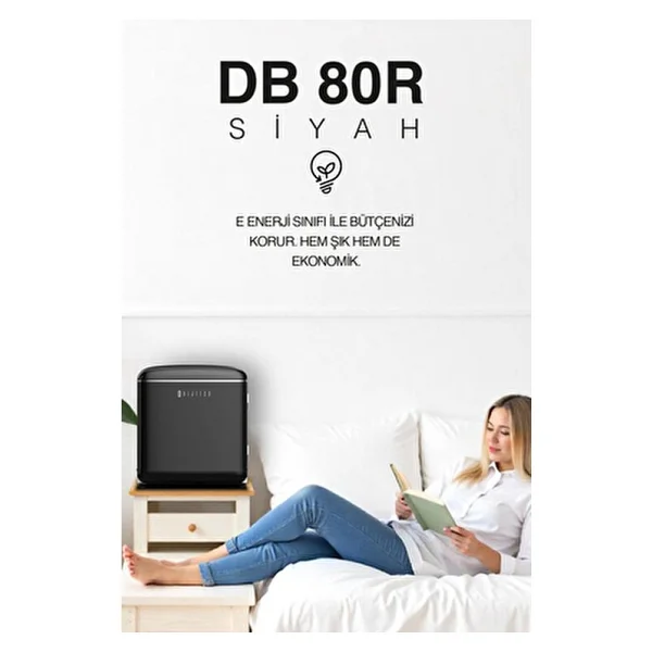 Dijitsu Db80rbl Retro Siyah Mini Buzdolabı - Görsel 3